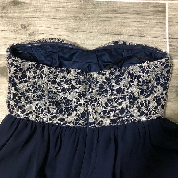 Gianni Bini Strapless Embellished NavyBlue Dress - Picture 8 of 8